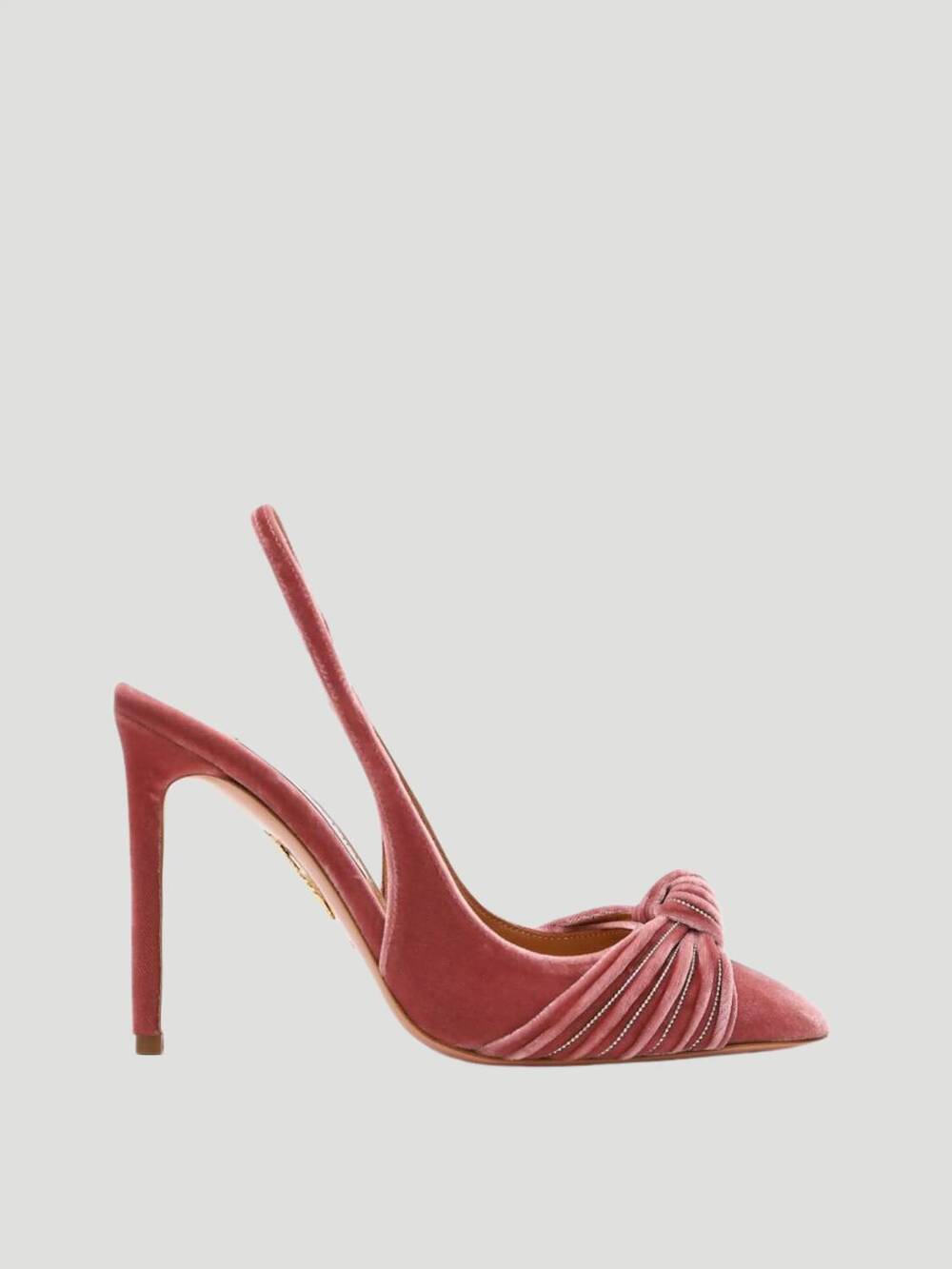 NEW AQUAZZURA women's atelier embellished velvet slingback pumps in pink